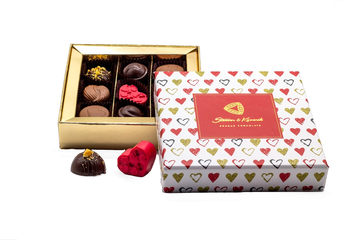 Pralines in a heart box, 90g