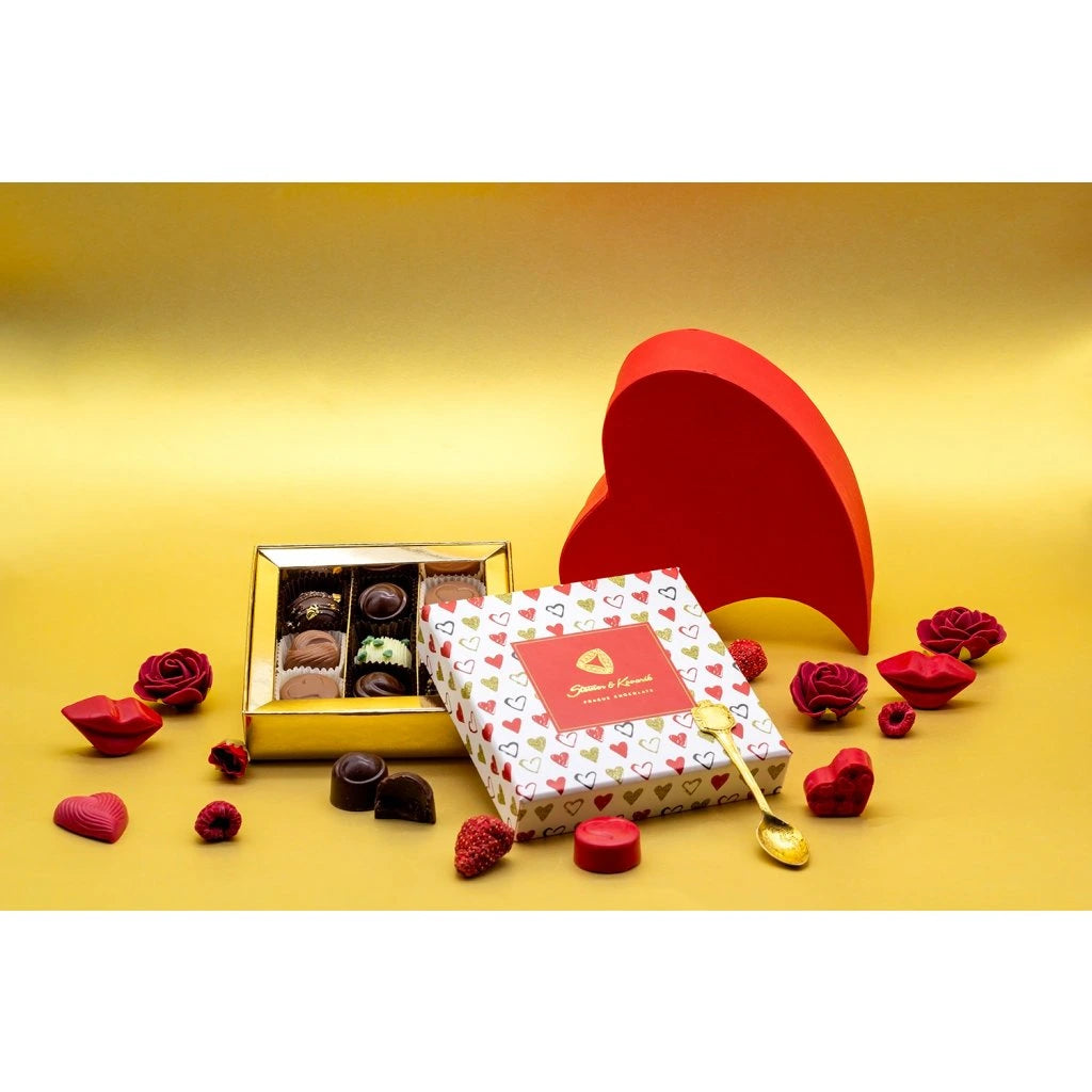 Pralines in a heart box, 90g