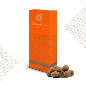 Pieces of Candied Orange in Dark Chocolate with Cocoa, 130 g dragees