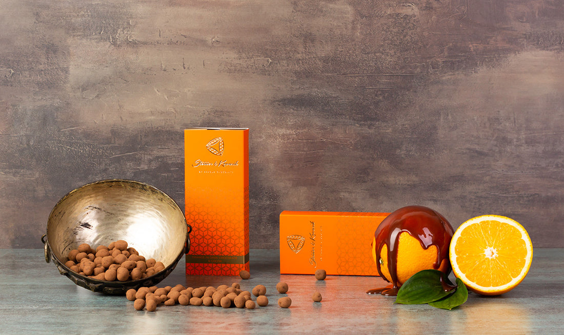 Pieces of Candied Orange in Dark Chocolate with Cocoa, 130 g dragees