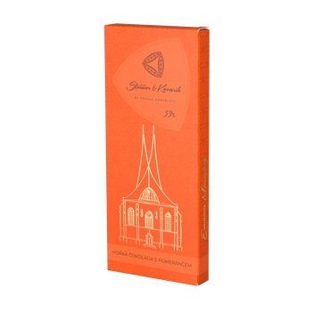 Dark Chocolate with Candied Orange Peel. Chocolate bar 45 g
